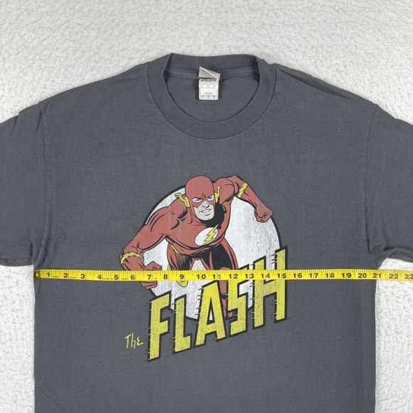 DC Comics Shirt Mens Large Gray The Flash Super Hero Vintage Comic Book Tee - Picture 10 of 12